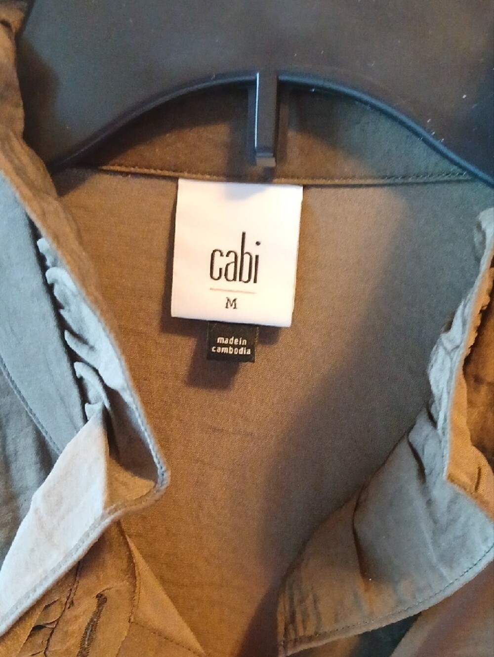 Cabi Olive Ruffle-Front Button Down Blouse - Picture 2 of 3